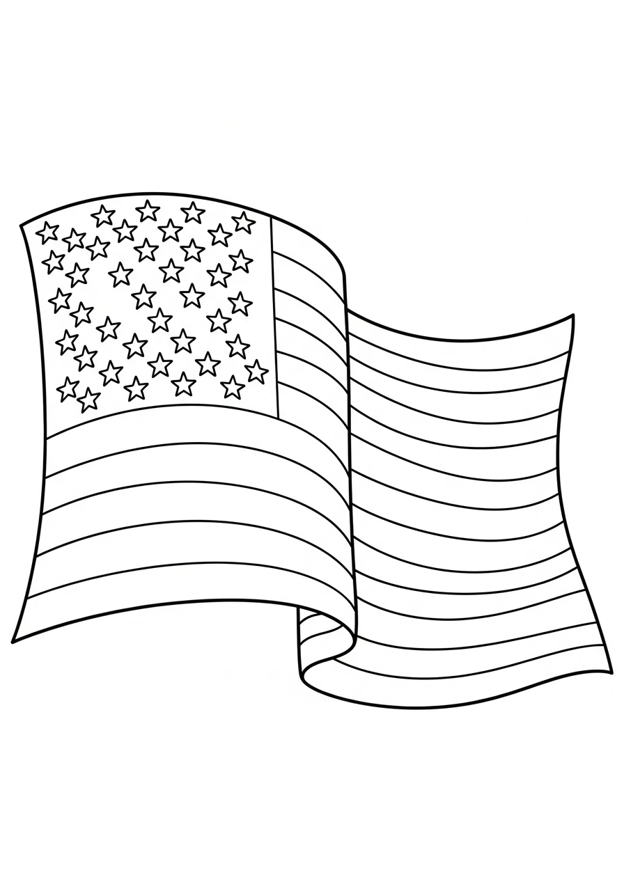 Color the iconic Stars and Stripes with this printable USA flag coloring page! Perfect for kids and adults to celebrate American pride and learn about the United States.