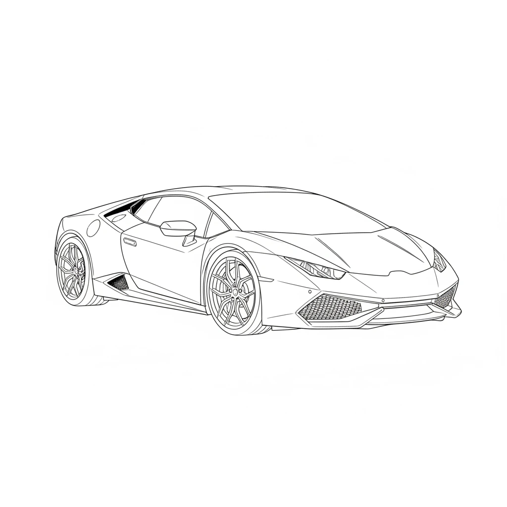 Rev up your creativity with this awesome Lamborghini coloring page, featuring the iconic sports car ready for vibrant colors. Perfect for car enthusiasts of all ages.