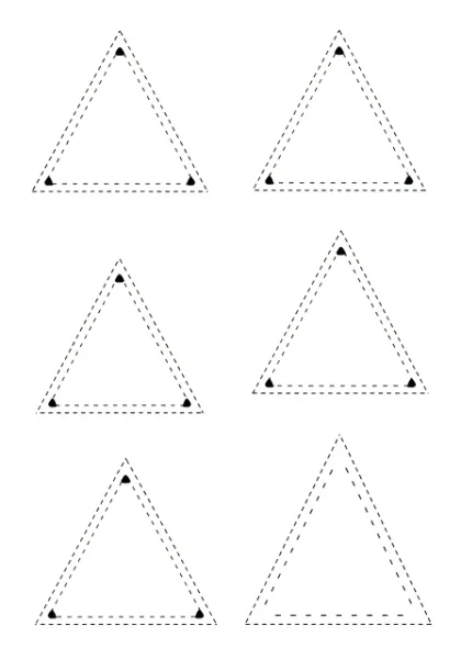 Help children practice their tracing skills with this fun printable page featuring triangles with dotted lines. Perfect for developing fine motor skills, kids can trace the shapes and then color them in.