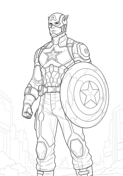 Explore a unique moment with this Captain America 'Alone' printable coloring page. Download and print for kids and adults to bring this iconic hero to life with your favorite colors.