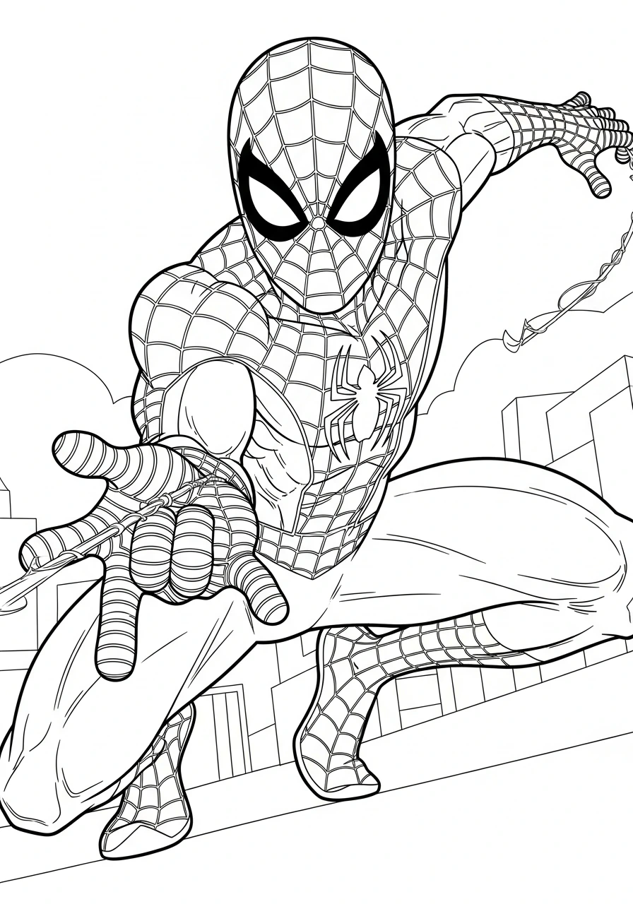 Get ready to color your favorite web-slinging hero! Print this fun Spider-Man coloring page and bring him to life with your own amazing colors.