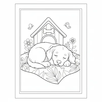 Color this sweet puppy, ready for playtime! This baby animal coloring page is perfect for little ones and toddlers.
