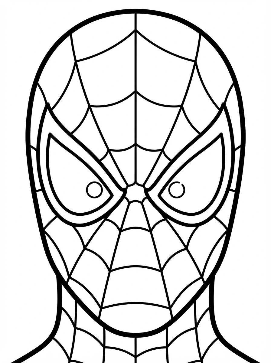 Print this exciting Spider-Man mask coloring page and bring the web-slinger to life! Perfect for fans of all ages who love to color.