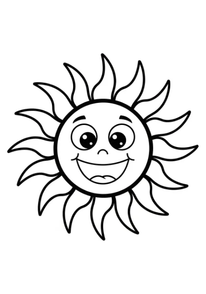 Get ready to color our cheerful Sun coloring page, perfect for kids! Print it out and let your creativity shine as you bring this bright star to life.