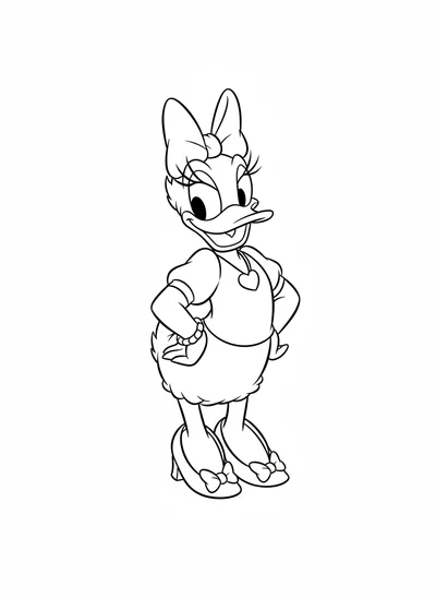 Get ready to color your favorite Disney fashionista! This delightful Daisy Duck coloring page is perfect for kids and fans of classic cartoons.