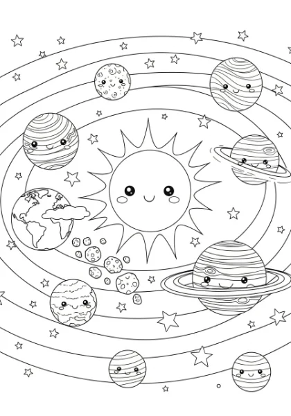 Explore the wonders of space with this fun solar system coloring page designed for kids! Print and color all the planets, the sun, and more for an out-of-this-world adventure.