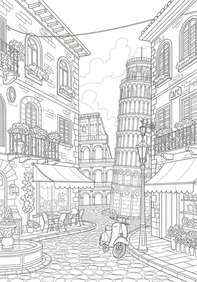 Explore the beauty of Italy with this fun printable coloring page! Discover famous landmarks and cultural symbols as you color this wonderful European country.