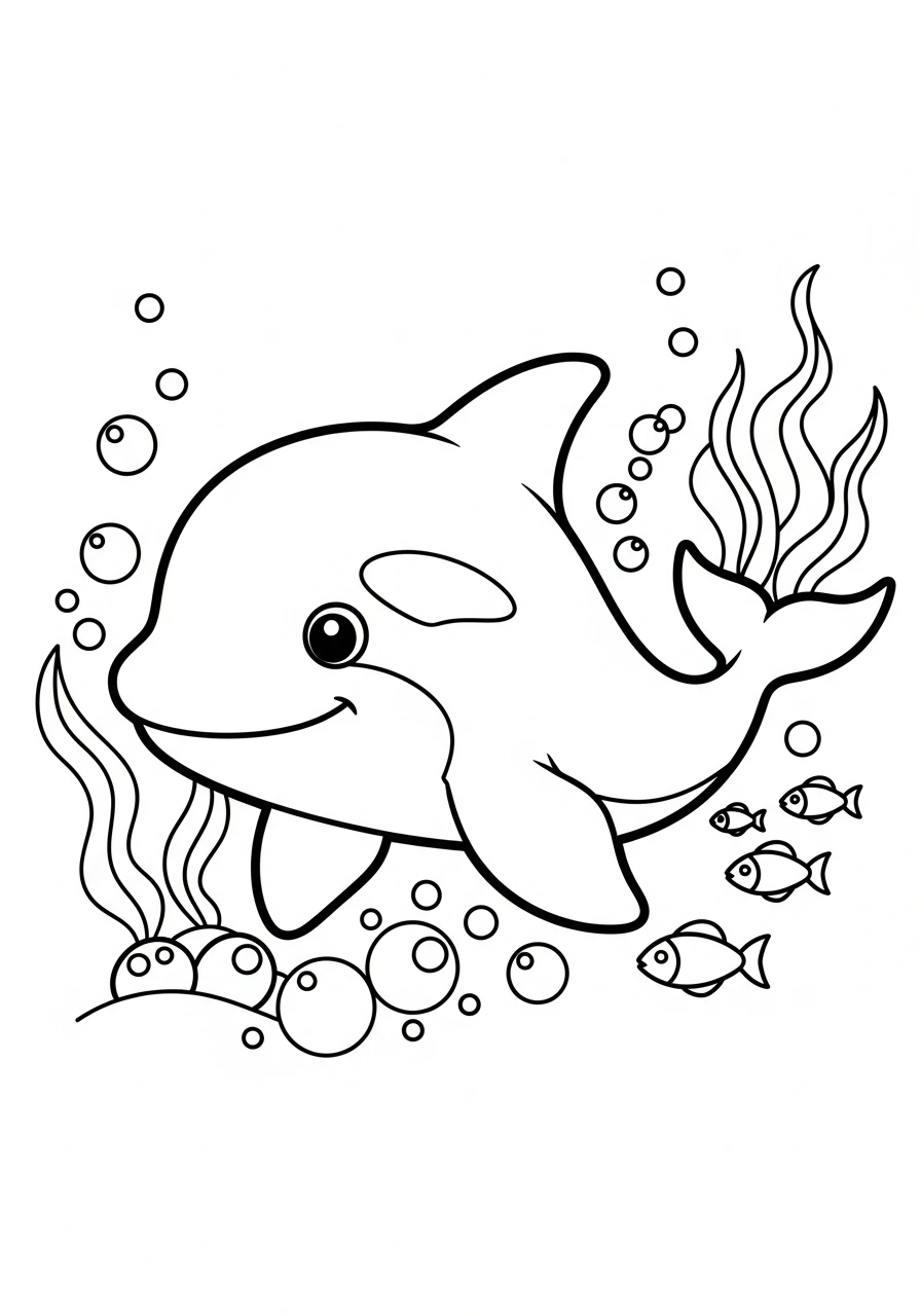 Dive into the ocean with this fun orca coloring page! Perfect for kids and adults to print, color, and learn about these amazing marine animals.