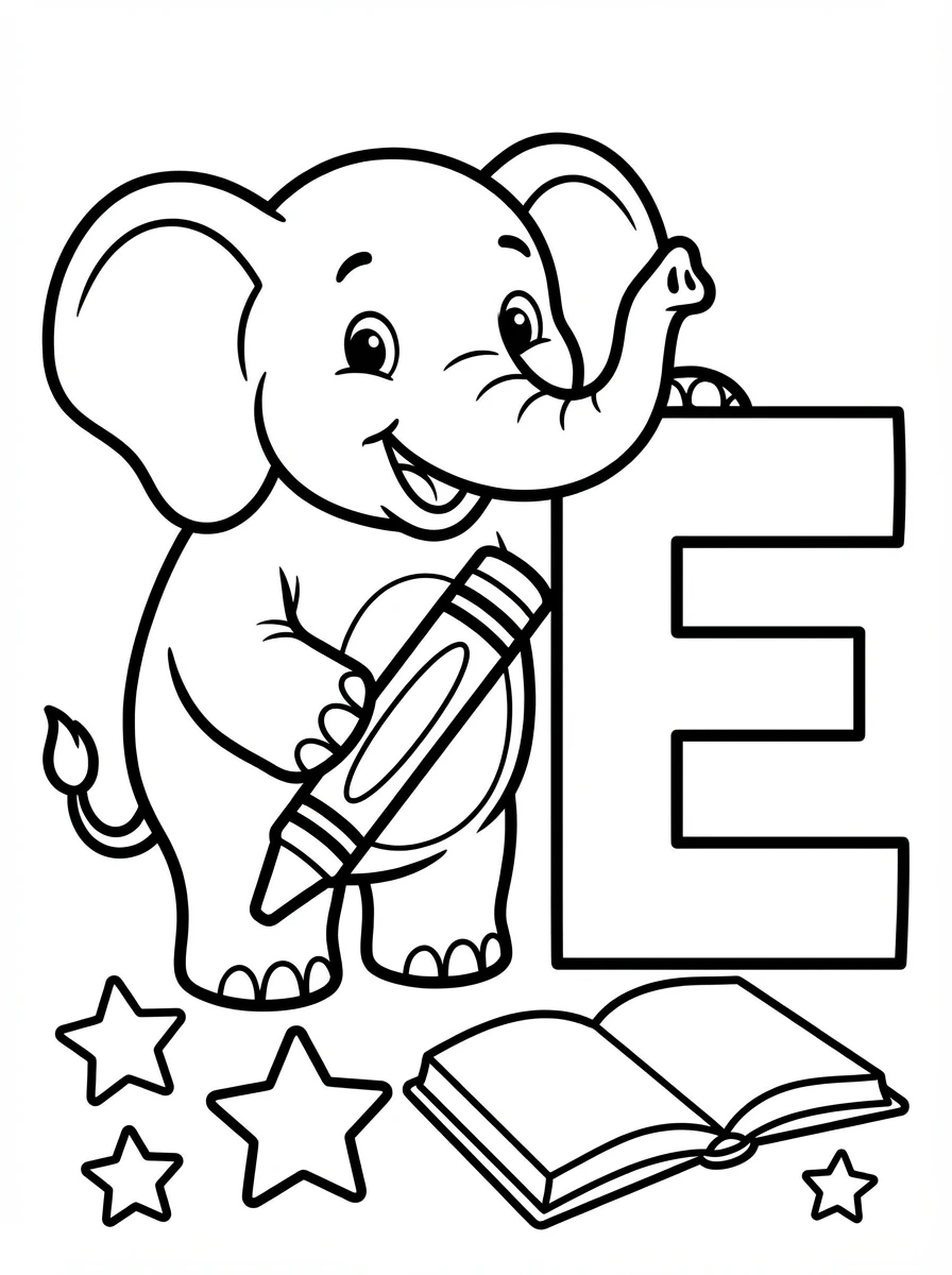 Unleash your creativity with our friendly dinosaur coloring page for the letter E! Perfect for little artists, this printable is a fun way to learn and color.