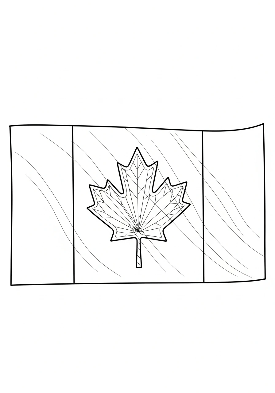 Get ready to color the iconic red and white flag of Canada! This printable page is perfect for kids and adults to enjoy bringing the Canadian symbol to life with crayons and markers.