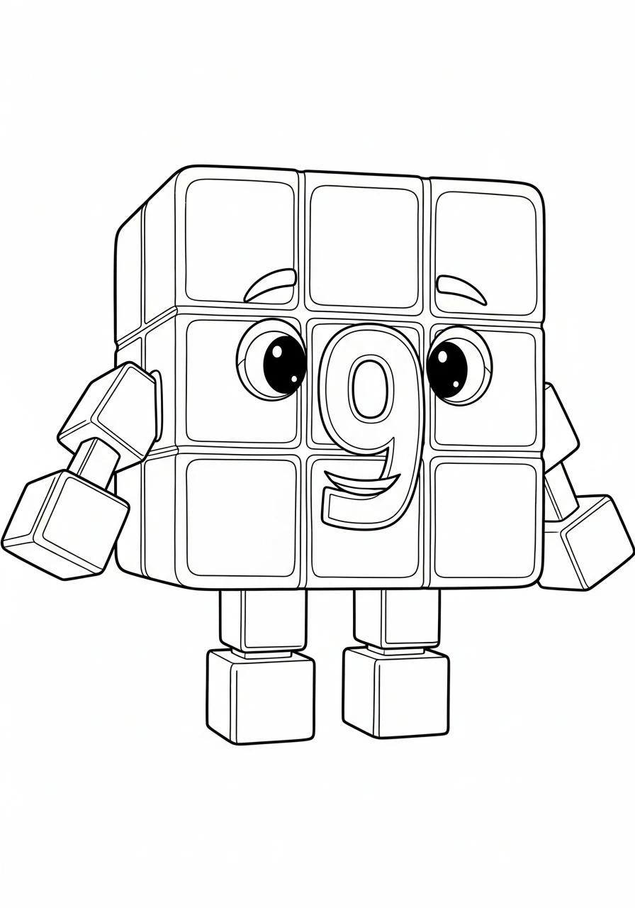 Bring Number Block 9 from the Netflix show to life with your favorite colors! This fun printable coloring page is perfect for young fans to enjoy.