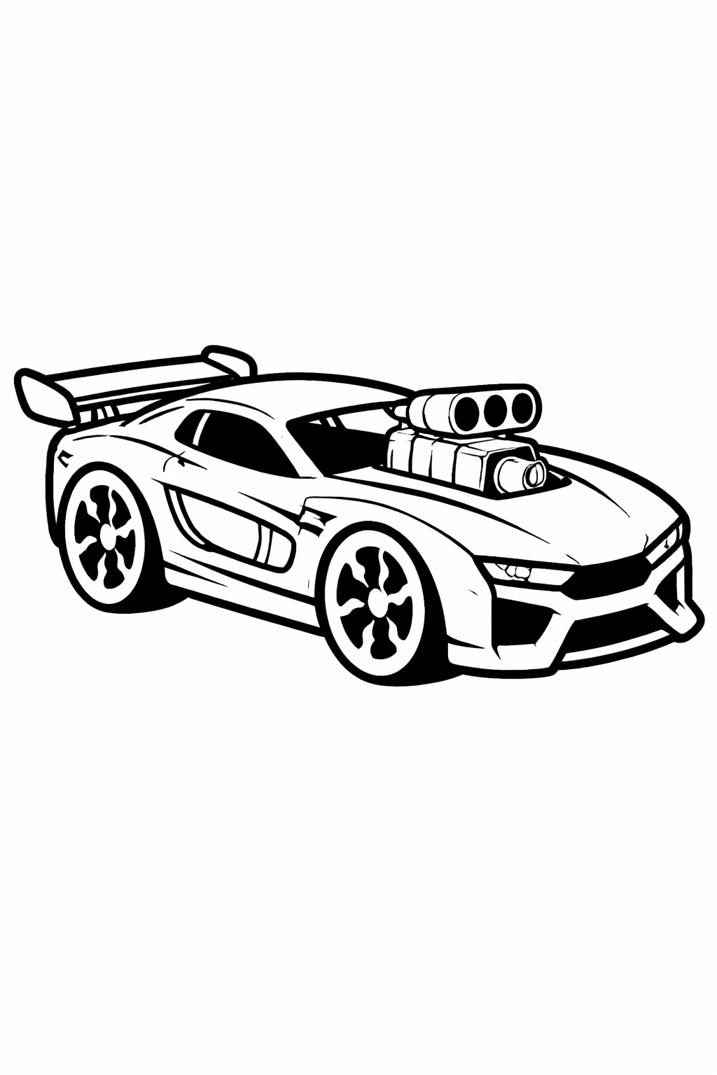 This printable coloring page features a Hot Wheels-style car for kids and adults to color and customize. Print it out, grab your favorite colors, and enjoy coloring at home.