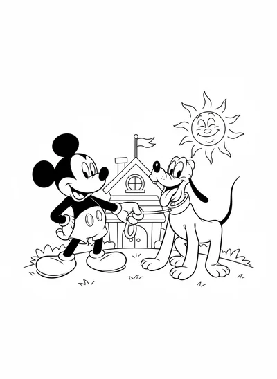 Bring the magic of Disney to life with this delightful Mickey and Pluto coloring page! Perfect for young fans, enjoy coloring the iconic duo on an adventure.