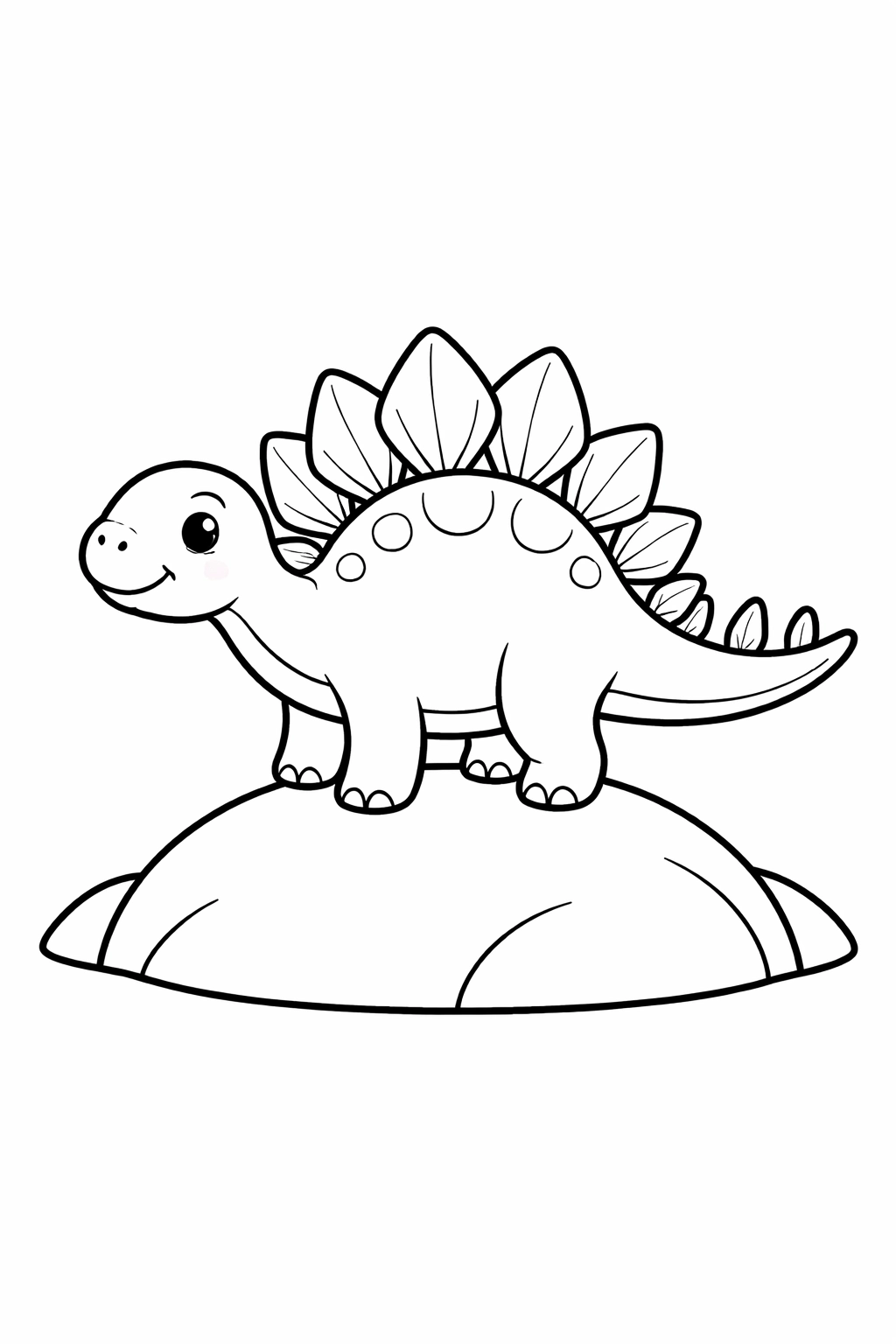 This printable Stegosaurus coloring page invites kids and adults to print, color, and bring a happy dinosaur with a plate-like back to life on a gentle hill. Perfect for at-home coloring, classroom activities, and relaxing creative fun.