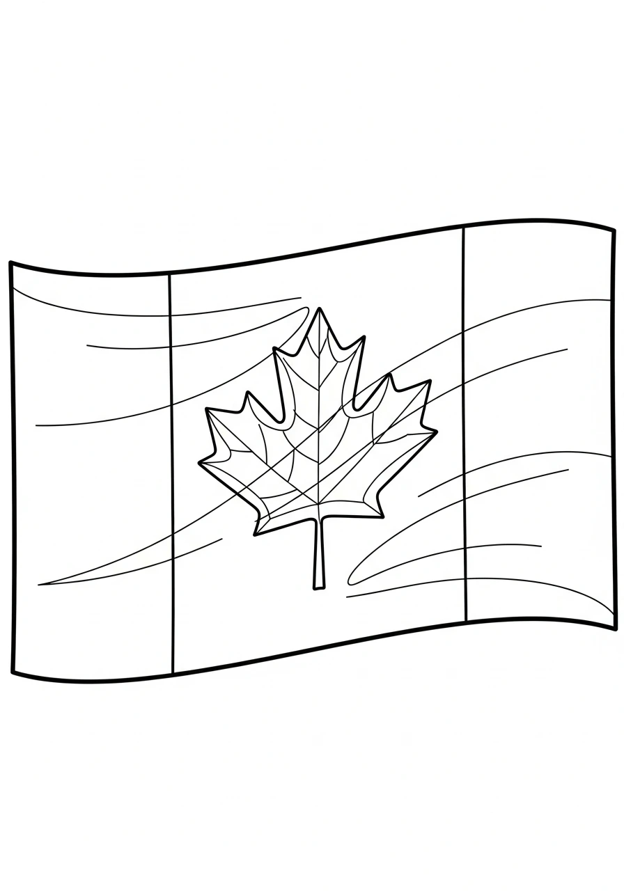 Celebrate Canada by coloring its famous flag! Download and print this fun page for kids and adults, featuring the iconic red maple leaf design.